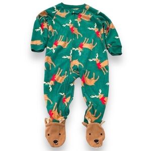 Carter's Child of Mine Toddler 2T Christmas Reindeer One-Piece Fleece Pajamas